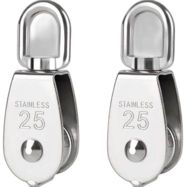 Imagem de Kit 2 Moitão Em Aço Inox 316 N25 Capacidade 150Kg