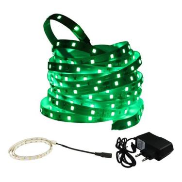 Imagem de Fita Led Verde 2 Metros 2m 3528 Ip20 Dupla Face Fonte Bivolt