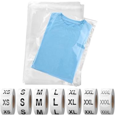 Imagem de Epakh 200 peças de sacos de poliéster transparentes resseláveis com 7 tamanhos, 3500 peças, tamanho de roupas, adesivos, etiquetas autovedantes, saco de plástico para pequenas empresas, embalagem de