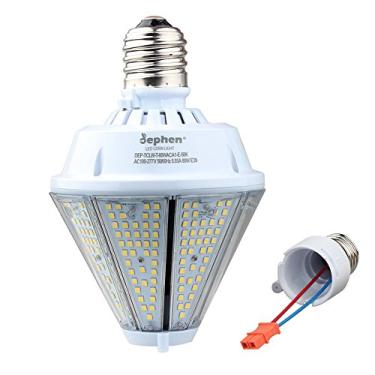 Imagem de dephen Lâmpada LED de milho de 80 W, lâmpada removível E26 e E39 de 10400 lm, substituição de halogeneto metálico de 5000 K para varanda, pacote de parede, dossel, armazém, rua, jardim (listado na UL)