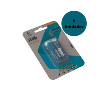 Imagem de Kit Com 8 Pilhas Alcalinas Comum AA LR6 - 1,5V Proeletronic