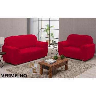 Imagem de Jogo de Capa de Sofa 2 e 3 Lugares Coladinha s/ elasticos Malha Gel - 
