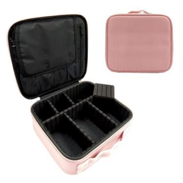 Imagem de Kit 5 Maleta de Maquiagem Profissional Com Divisórias Organização Make