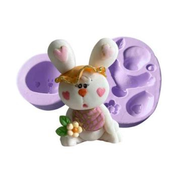 Imagem de F1002 molde de silicone coelha páscoa confeitaria biscuit - confeitari