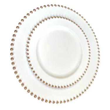 Imagem de Descartável Luxo Rose Plastic Pratos Jantar Sobremesa 12Un - Arcolor