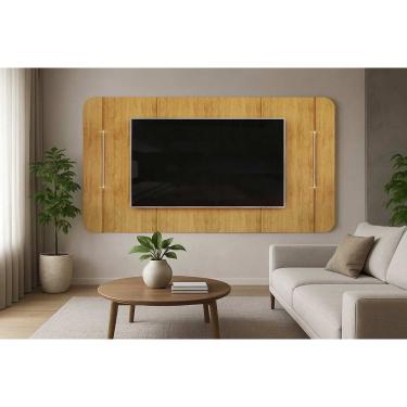 Imagem de Painel Quarto p/ TV até 75 Pol Areta 218x132cm Cedro - DJ Móveis