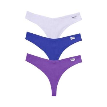 Imagem de Conjunto De 3 Peças De Tangas Femininas Sexy De Algodão Com Cintura Em