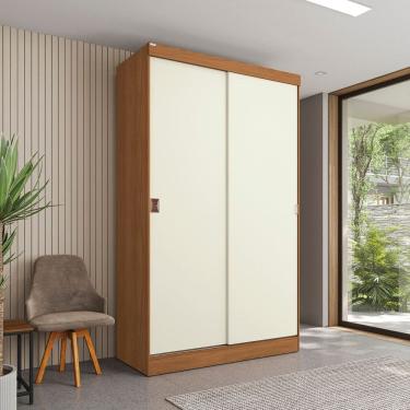 Imagem de Guarda-roupa Casal de 2 Portas Móveis Kappesberg Canela/Off White