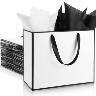 Imagem de Bolsa de presente ReliThick Metallic Paper 30x25x10cm, pacote com 12 u