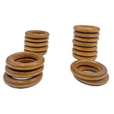 Imagem de Porta Guardanapos Argola De Madeira 50mm Mesa Prendedor - Para Casamen