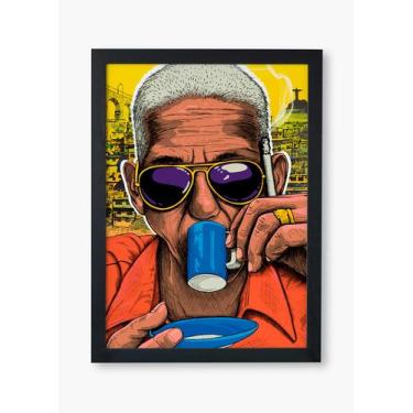 Imagem de Quadro Decorativo C Moldura Ilustração Cartola A3 42x30cm - Kingston A