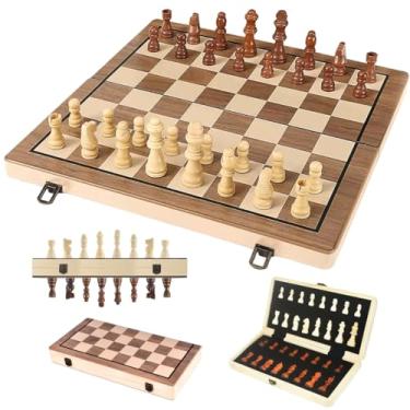 Imagem de Jogo Xadrez Tabuleiro De Madeira Com Imã 40x40 Profissional