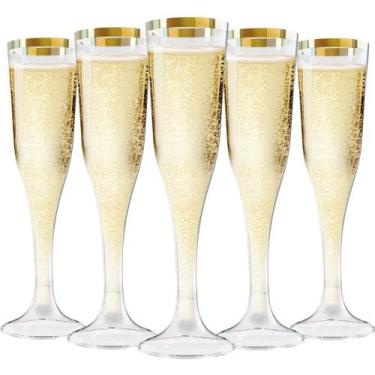 Imagem de Taças de champanhe de plástico descartáveis Zcaukya 100 unidades 130 m