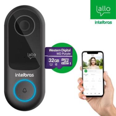 Imagem de Kit Videoporteiro WiFi Intelbras IVW 3000 com Cartão SD 32GB para Segu