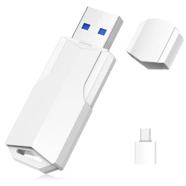 Imagem de Pen Drive Wooolken de 256 GB USB 3.0 com adaptador USB C e cordão, cartão de memória para armazenamento de dados