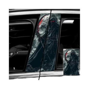 Imagem de Adesivo De Carro Cool À Prova d'Água Skeleton Rider Warrior 2pcs Vinil