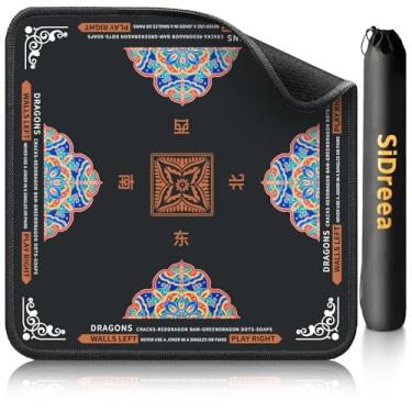 Imagem de Mahjong Mat, 32.4×32.4 Inch Noise Reduction Anti-Slip Mahjong Mat for Table, Mahjong Table Mat for Poker, Card, Board Games Table Mat, Tile Games, Dominoes(Black)