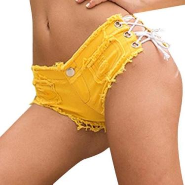 Imagem de Shorts Jeans Feminino Cintura Baixa com Detalhe em Borla - Sexy e Desf