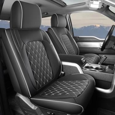 Imagem de Umbrauto Capas de assento personalizadas para Ford F150, capas de assento de caminhonete de couro impermeável para Ford F150 SuperCrew/ 2017-2025 F250 F350 F450 Super Duty Crew Cab XL XLT Lariat King
