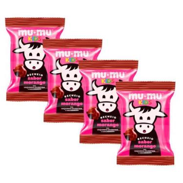 Imagem de Kit 4 Chocolate Mu-Mu Kids Neugebauer Morango 15,6g