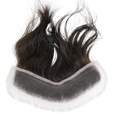 Imagem de Amiable Peruca masculina para testa 100% cabelo humano peruca frontal de renda francesa para homens Sistema de substituição em forma de V natural peruca para homens cabelo humano #2