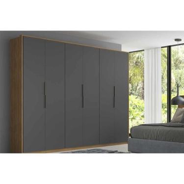 Imagem de Guarda Roupa Casal 6 Portas E 6 Gavetas Atrice Amendola/grafito - Demóbile