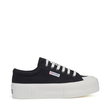 Imagem de Superga Tênis masculino 2631 Stripe Platform, Preto/Branco Avorio, 3.5 Women/3.5 Men