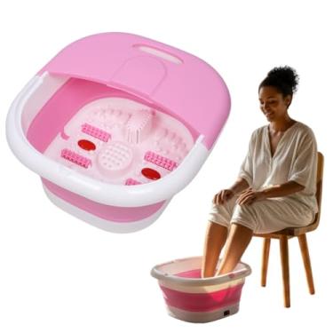 Imagem de Hidromassageador Spa Dos Pés Elétrico Com Aquecimento E Infravermelho + Roletes Massageadores Portátil 110v (Rosa)