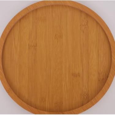Imagem de Tábua de Bambu Redonda para Servir, 30 cm, Ideal para Queijos, Pães e Aperitivos