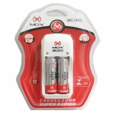 Imagem de Carregador de Pilha Mox Com 2 Pilha AA 2600Mah
