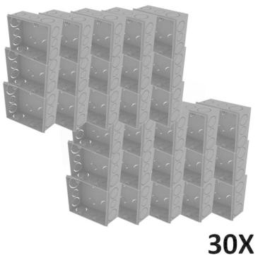 Imagem de Kit 30 Caixa De Luz 4X4 Embutir Cinza Tuboline