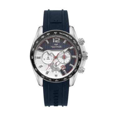 Imagem de Relógio Technos Carbon Prata/Azul Masculino Js25Bcf/2A