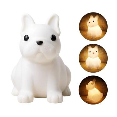 Imagem de Luminária De Silicone Recarregável Cores Cachorro Bulldog