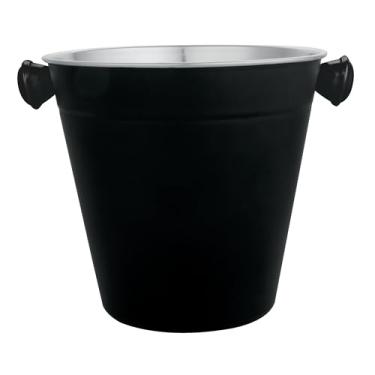 Imagem de Balde de gelo Open Bar em aço inox 1,25L D14xA13,5cm preta