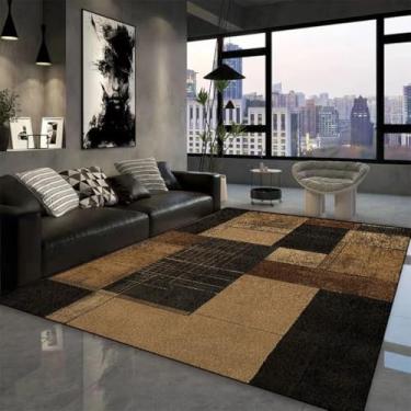 Imagem de Tapete geométrico para sala de estar, sofá, mesas de centro, tapetes grandes, decoração para quarto, cabeceira (180 x 200 cm (70 x 78 pol.) / hxx-250725000659)