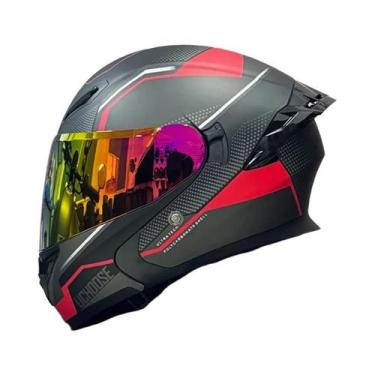 Imagem de Capacete De Motocicleta Unissex Aprovado Pelo DOT Com Visor Duplo Prot