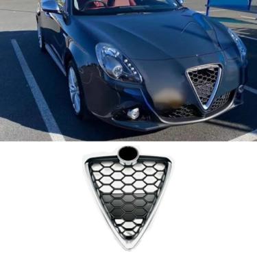 Imagem de Grade de para-choque de carro tiras decorativas kit de corpo grade de corrida grade de para-choque dianteiro compatível com GIULIETTA 2010-2020 parte externa (prata)