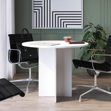 Imagem de Mesa Redonda Reunião Escritório Café Cozinha Branca