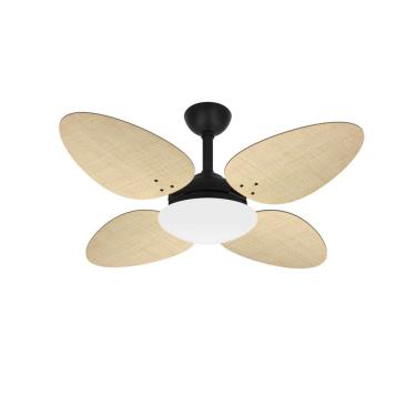 Imagem de Ventilador Teto Preto 4 Pás Palha Potente Trevo Ventax 110V