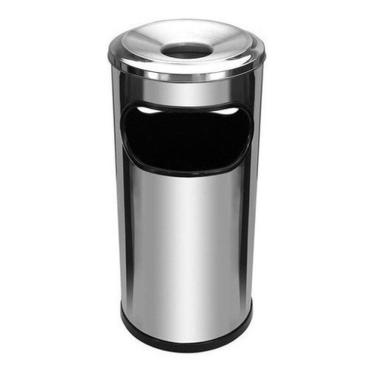 Imagem de Cinzeiro Lixeira Em Aço Inox Com Aro Em Aluminio Jsn