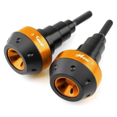 Imagem de Almofadas de proteção contra colisões de motocicleta, acessórios de alumínio CNC compatíveis com CB600 Hornet 600 900 CBR600 (laranja)