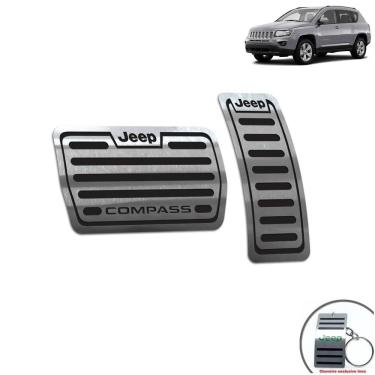 Imagem de Pedaleira Automático Aço Inox Jeep Compass 2012 A 2015 Preto