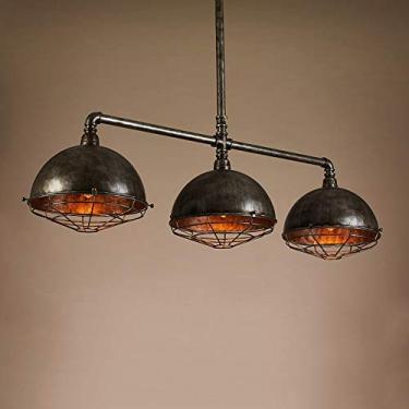 Imagem de Luminária pendente moderna LED, luminária suspensa com tubo de água de ferro, decoração de teto retrô, luminária pendente V-intage E-dison, loja de roupas, restaurante, bar, decoração