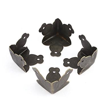 Imagem de Sourcingmap Protetores de canto de metal para caixa de mesa, 4 peças, tom bronze