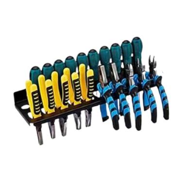 Imagem de Suporte para chave de fenda - rack de ferramentas montado na parede, prateleiras de ferramentas para ferramentas de oficina organizador de armazenamento de local de trabalho