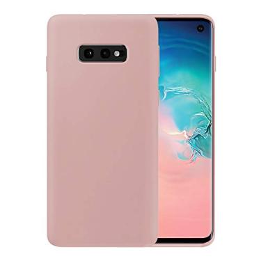 Imagem de Capa de telefone de silicone líquido para Samsung Galaxy S10E / Proteção total do corpo/à prova de choque/borracha gel/capa protetora contra quedas, rosa