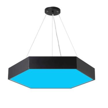 Imagem de Lustre moderno Hexágono LED Pendente Luz Moderna Simples Decorações Lustre Criativo Ajustável Teto Pendurado Lâmpada para Lojas Sala de Estar Teto Suspensão Salas de Jantar Droplights (Sólid
