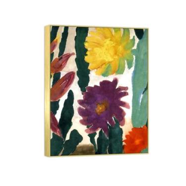 Imagem de BMZFYBS Arte de parede em tela de flores reprodução de pintura famosa - imagens de moldura dourada para sala de estar - Flores 7-Decor Poster e impressões 20x25cm8x10in