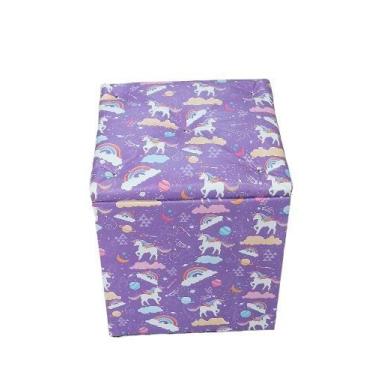 Imagem de PUFF BAÚ Quadrado 34x34x43 CM Organizador E Decorativo Muito lindo - A