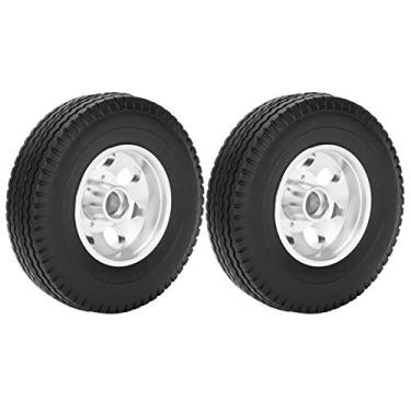 Imagem de Domary Rodas Dianteiras 2PCs RC, 7 Raios de Alumínio Dos Raios, Borracha Sem Deslizamento, Resistente Ao Desgaste, para Tamiya 1/14 Carro RC